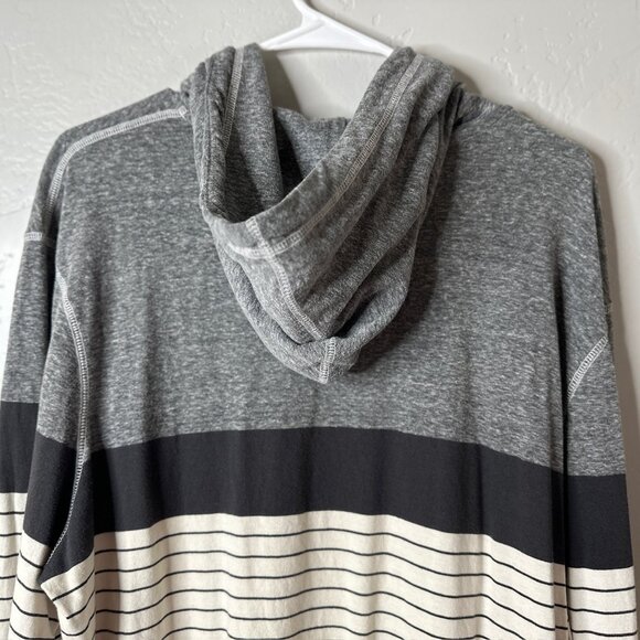 Butgood Women's Color Block Hoodie Long Sleeve Shirt SZ XL Gray/Black/Cream - Picture 4 of 8